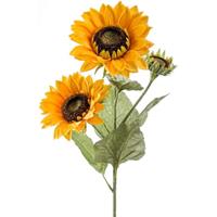Zonnebloem kunstbloem tak 62 cm 3 bloemen geel Geel