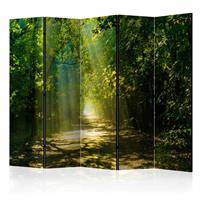 Vouwscherm - Zonlicht door de bomen, bos 225x172cm