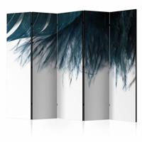 Vouwscherm - Donker blauwe veer II 225x172cm