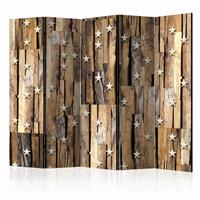 Vouwscherm - Houten sterrenstelsel 225x172cm