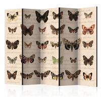 Vouwscherm - Retro Style: Vlinders 225x172cm
