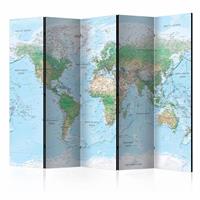 Vouwscherm - World Map, Wereldkaart 225x172cm