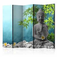 Vouwscherm - Mediterende Boeddha 225x172cm