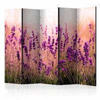 Vouwscherm - Lavendel in de regen 225x172cm