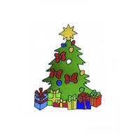 Kerst raamsticker kerstboom