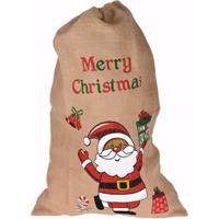 Cadeauzak kerstman jute 90 cm - kerst kadozak