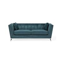 Beliani 3-zitsbank blauw/groen fluwelen stof GAULA