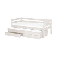 Flexa Classic Kinderbett aus Holz (90x200cm) mit Ausziehbett und 2 Schubladen in weiß