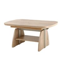 home24 Modoform Couchtisch Minot Spanplatte Eiche Sonoma Dekor Modern Höhenverstellbar/Ausziehbar 107x52x67 cm (BxHxT)