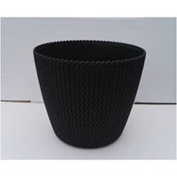 Bloempot buiten binnen rond splofy 26cm antraciet prosperplast / 2 stuks ! /