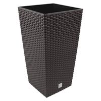Bloempot bloembak rato square 23x23x42cm umber bruin prosperplast