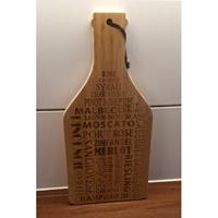 Snijplank bamboe fles model met tekst 38x18 cm