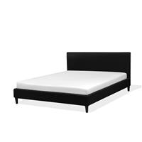 Beliani FITOU Tweepersoonsbed Zwart Polyester 160x200