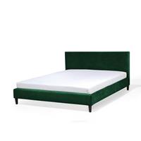 Beliani FITOU Tweepersoonsbed Groen Fluweel 160x200
