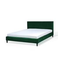 Beliani Gestoffeerd bed donkergroen fluwelen stof 180x200 cm FITOU