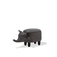 Beliani Hocker kunstleer donkergrijs ELEPHANT