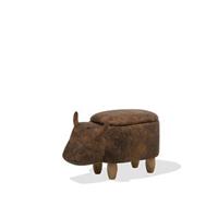 BELIANI Hocker leather-look bruin COW