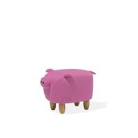 Beliani Hocker roze bekleding PIGGY