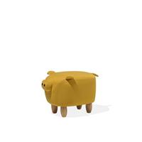 Beliani Hocker geel bekleding PIGGY