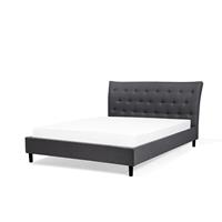 Beliani SAVERNE Tweepersoonsbed Grijs Polyester 160x200