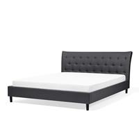 Beliani SAVERNE Tweepersoonsbed Grijs Polyester 180x200