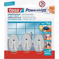 tesa Powerstrips Haken SMALL Oval, chrom