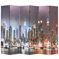 vidaXL Raumteiler klappbar 228 x 170 cm New York bei Nacht Mehrfarbig