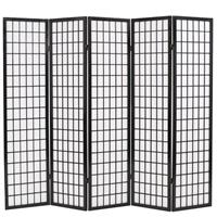 Kamerverdeler inklapbaar Japanse stijl 200x170 cm zwart