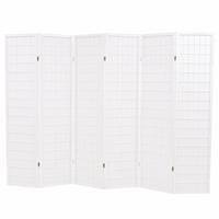 vidaXL 6-tlg. Raumteiler Japanischer Stil Klappbar 240 x 170 cm  Weiß