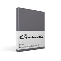 Cinderella kussensloop flanel (2 stuks) - antraciet - 60x70 cm