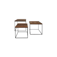 HSM Collection Â salontafels Austin (set van 3) - bruin/zwart