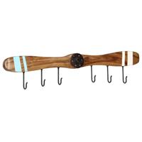 VidaXL Wandkapstok met 6 haken 108x6x19 cm massief sheeshamhout