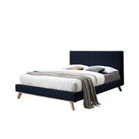 Beliani TALENCE Tweepersoonsbed Blauw Fluweel 160x200