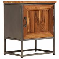 vidaXL Nachttisch Recyceltes Teak und Stahl 40 x 30 x 50 cm Braun
