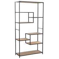 VidaXL Boekenkast 90,5x35x180 cm massief vurenhout en staal