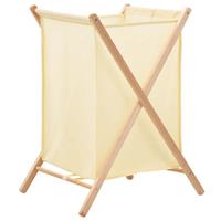 Bonnevie - Wäschekorb Zedernholz und Stoff Beige 42x41x64 cm vidaXL100731