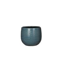 Mica Decorations Decorations gabriel ronde pot blauw maat in cm: 20 x 25