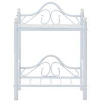 vidaXL Nachtkastjes 45x30,5x60 cm staal en gehard glas wit