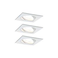 Paulmann,LED Einbaustrahler Nova eckig 3x6,5W GU10 Weiß matt schwenkbar