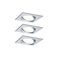 Paulmann 93438 Inbouwlamp Set van 3 stuks 19.5 W Aluminium (gedraaid)