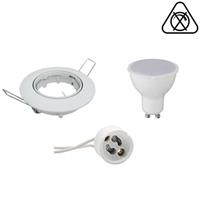 BSE LED Spot Set - GU10 Fitting - Inbouw Rond - Glans Wit - 6W - Natuurlijk Wit 4200K - Kantelbaar Ø90mm
