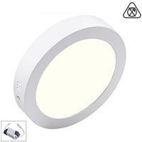 BSE LED Downlight - Opbouw Rond 18W - Natuurlijk Wit 4200K - Mat Wit Aluminium - Ø225mm