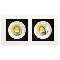 BSE LED Downlight - Inbouw Rechthoek 16W - Helder/Koud Wit 6400K - Mat Wit Aluminium - Kantelbaar 185x100mm