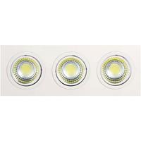 BSE LED Downlight - Inbouw Rechthoek 15W - Helder/Koud Wit 6400K - Mat Wit Aluminium - Kantelbaar 255x93mm