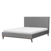 Beliani Bed grijs gestoffeerd 160x200 cm BAYONNE