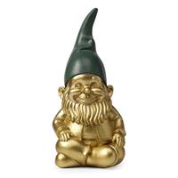 KARE decoratief beeldje dwerg Zittend, groen/goudkleurig, polyresin