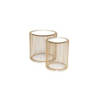 Kare Design Bijzettafel Wire Brass Set van 2 46 x 45 x 45