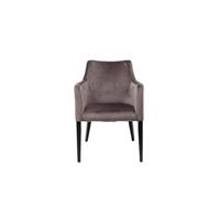 Kare Design Mode Stoel - Grijs Fluweel - Zwart Hout