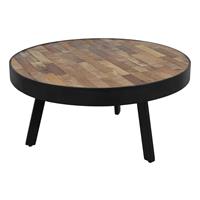 Henk_schram_meubelen salontafel Montreal - naturel/zwart - Ø70x35 cm