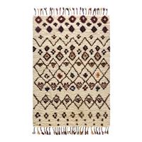 Theko Natur Teppich Berber Nomadic Design Rauten Bunt, 140x200 cm